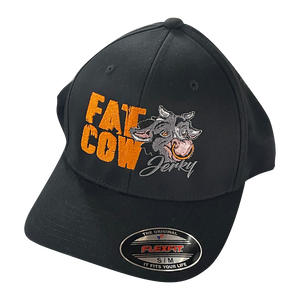 Fat Cow Jerky - FlexFit Hat - Black with logo on the front