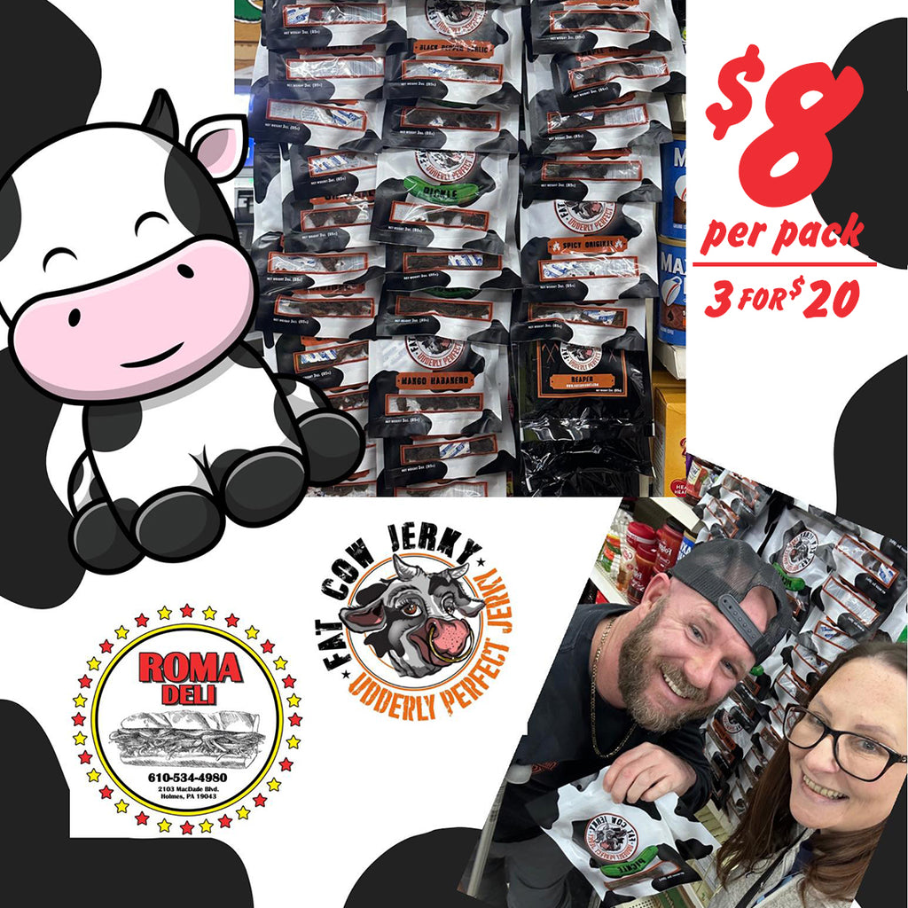 Fat Cow Jerky is now proudly available at ROMA DELI in Holmes