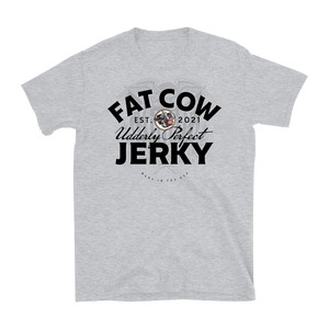 FAT COW JERKY EST. 2021 T-SHIRT - Front Print with logo view